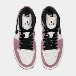 Air Jordan 1 Mid Light Mulberry Womens Lifestyle Shoes (Pink/White/Black) Free Shipping -Boutique Shoe Store 0959af0a9b2c5243d3613ed42e87c3de