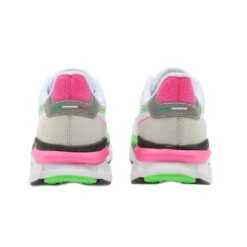 Diadora Women's Atomo V7000 Running Shoe - White/Green Fluo/Pink Fluo -Boutique Shoe Store 101.179068 D0250 20 HR