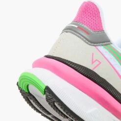 Diadora Women's Atomo V7000 Running Shoe - White/Green Fluo/Pink Fluo -Boutique Shoe Store 101.179068 D0250 25 HR
