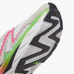 Diadora Women's Atomo V7000 Running Shoe - White/Green Fluo/Pink Fluo -Boutique Shoe Store 101.179068 D0250 30 HR