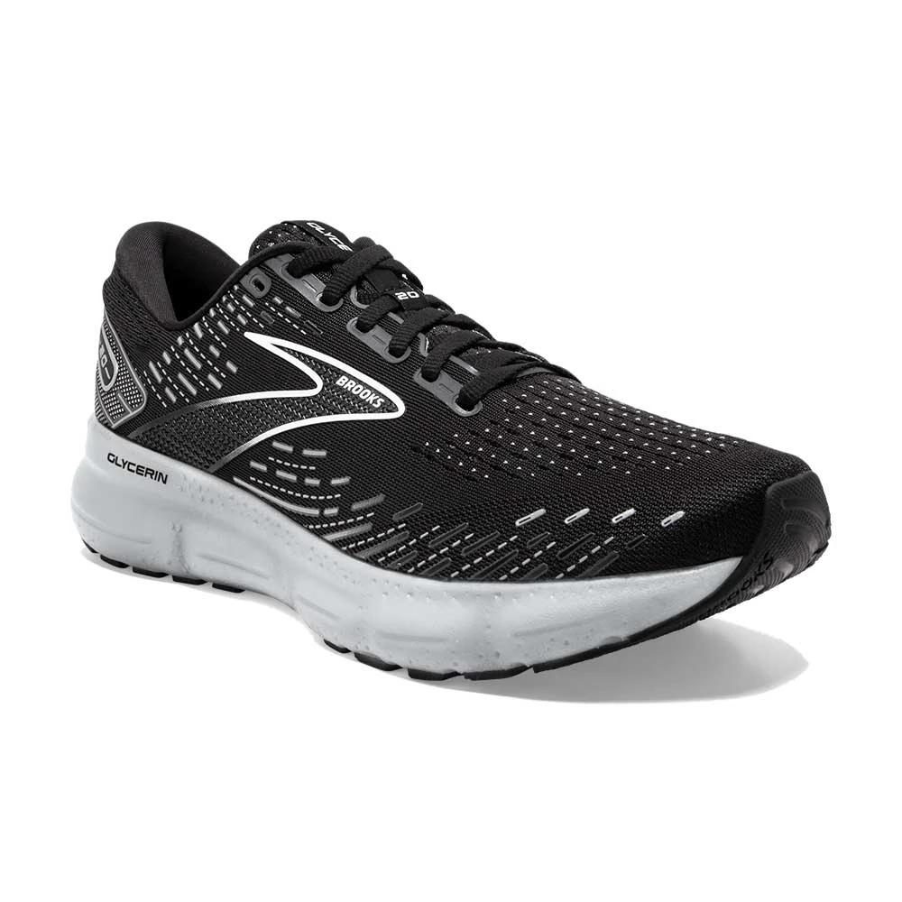 BROOKS Men's Glycerin 20 Running Shoe - Black/White/Alloy - Wide (2E) 4 BROOKS Men's Glycerin 20 Running Shoe - Black/White/Alloy - Wide (2E) - Image 2