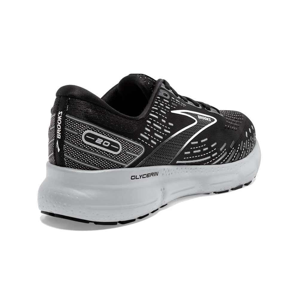 BROOKS Men's Glycerin 20 Running Shoe - Black/White/Alloy - Wide (2E) 5 BROOKS Men's Glycerin 20 Running Shoe - Black/White/Alloy - Wide (2E) - Image 3