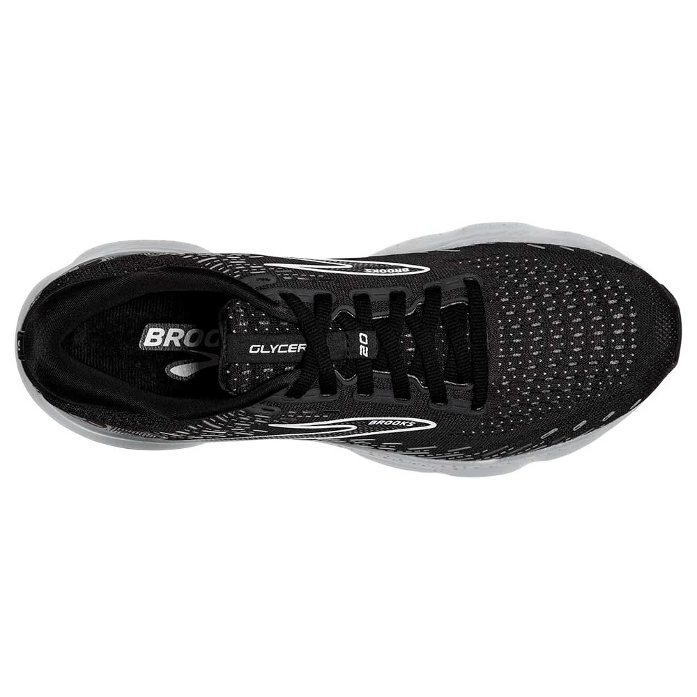 BROOKS Men's Glycerin 20 Running Shoe - Black/White/Alloy - Wide (2E) 7 BROOKS Men's Glycerin 20 Running Shoe - Black/White/Alloy - Wide (2E) - Image 5