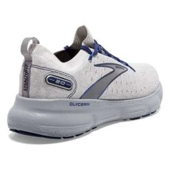 BROOKS Men's Glycerin StealthFit 20 Running Shoe - Oyster/Alloy/Blue Depths - Regular (D) -Boutique Shoe Store 110384 081 H Glycerin StealthFit 20
