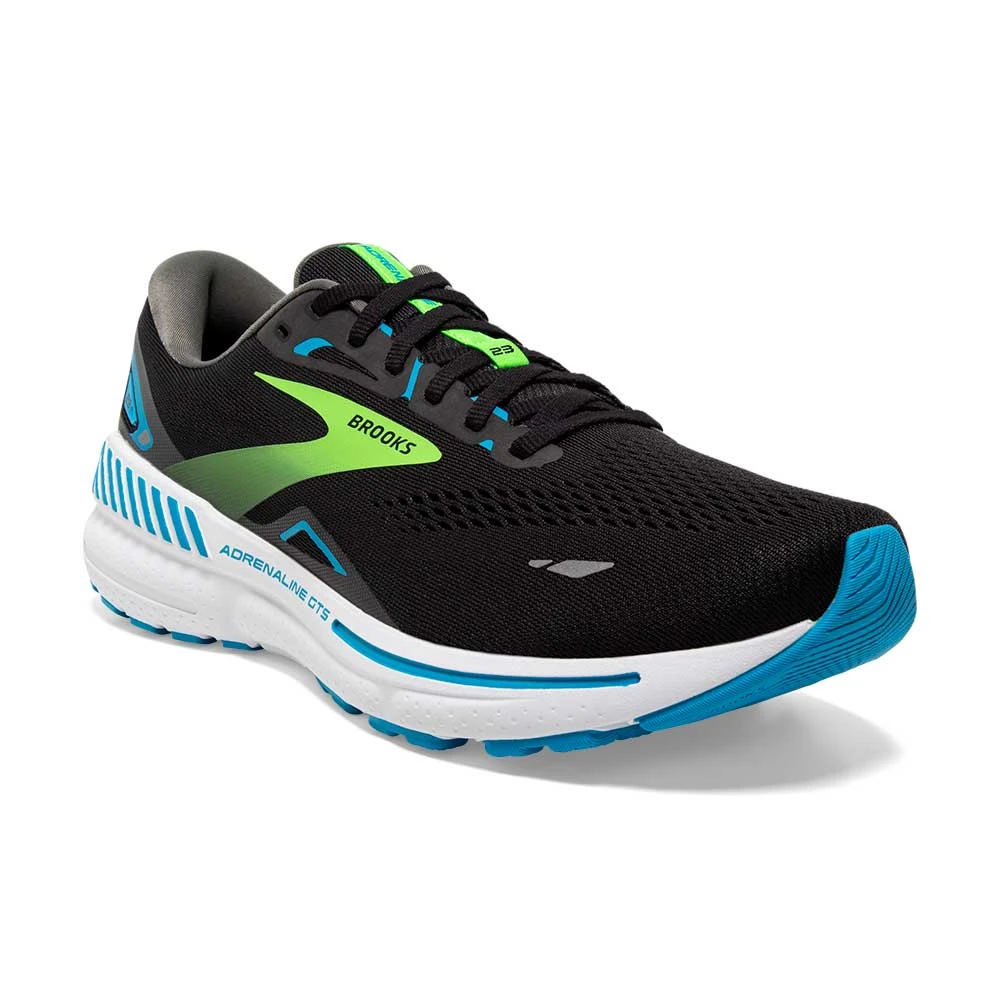BROOKS Men's Adrenaline GTS 23 Running Shoe- Black/Hawaiian Ocean/Green- Wide (2E) 4 BROOKS Men's Adrenaline GTS 23 Running Shoe- Black/Hawaiian Ocean/Green- Wide (2E) - Image 2