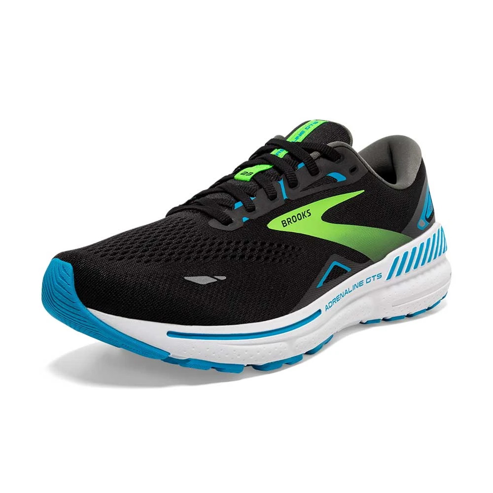 BROOKS Men's Adrenaline GTS 23 Running Shoe- Black/Hawaiian Ocean/Green- Wide (2E) 5 BROOKS Men's Adrenaline GTS 23 Running Shoe- Black/Hawaiian Ocean/Green- Wide (2E) - Image 3