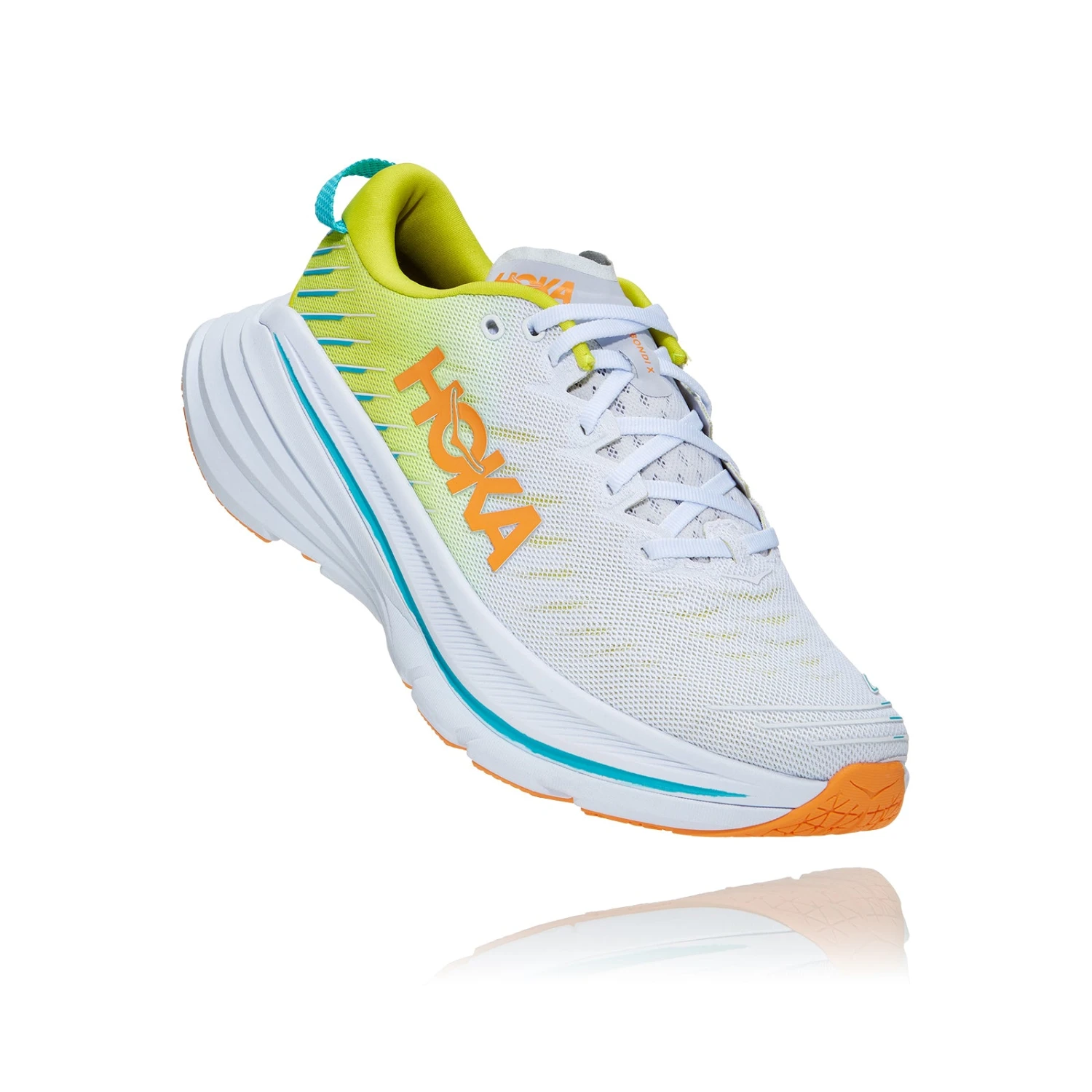 Hoka Men's Bondi X Running Shoe - White/Evening Primrose - Regular (D) 4 Hoka Men's Bondi X Running Shoe - White/Evening Primrose - Regular (D) - Image 2