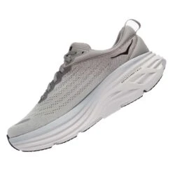 Hoka Men's Bondi 8 Running Shoes- Sharkskin/Harbor Mist- Regular (D) -Boutique Shoe Store 1123202 SHMS 4