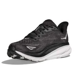 Hoka Men's Clifton 9 Running Shoe - Black/White -Boutique Shoe Store 1127895 BWHT 3