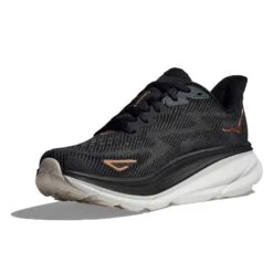 Hoka Women's Clifton 9 Running Shoe - Black/Rose Gold - Wide (D) -Boutique Shoe Store 1127896 BRGL 3