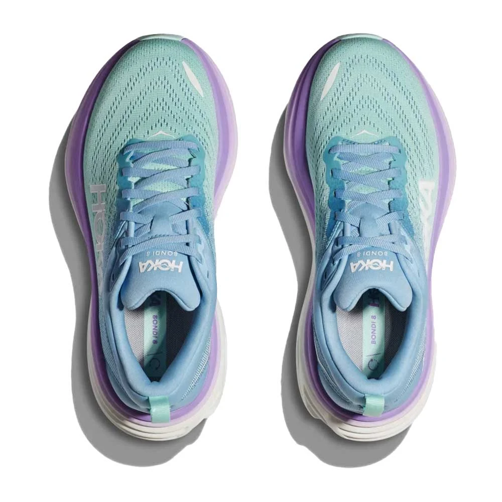Hoka Women's Bondi 8 Running Shoe - Airy Blue/Sunlit Ocean - Wide (D) 5 Hoka Women's Bondi 8 Running Shoe - Airy Blue/Sunlit Ocean - Wide (D) - Image 3