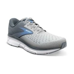 BROOKS Women's Dyad 11 Running Shoe - Grey/White/Blue - Extra Wide (2E) -Boutique Shoe Store 120312 065 A Dyad 11