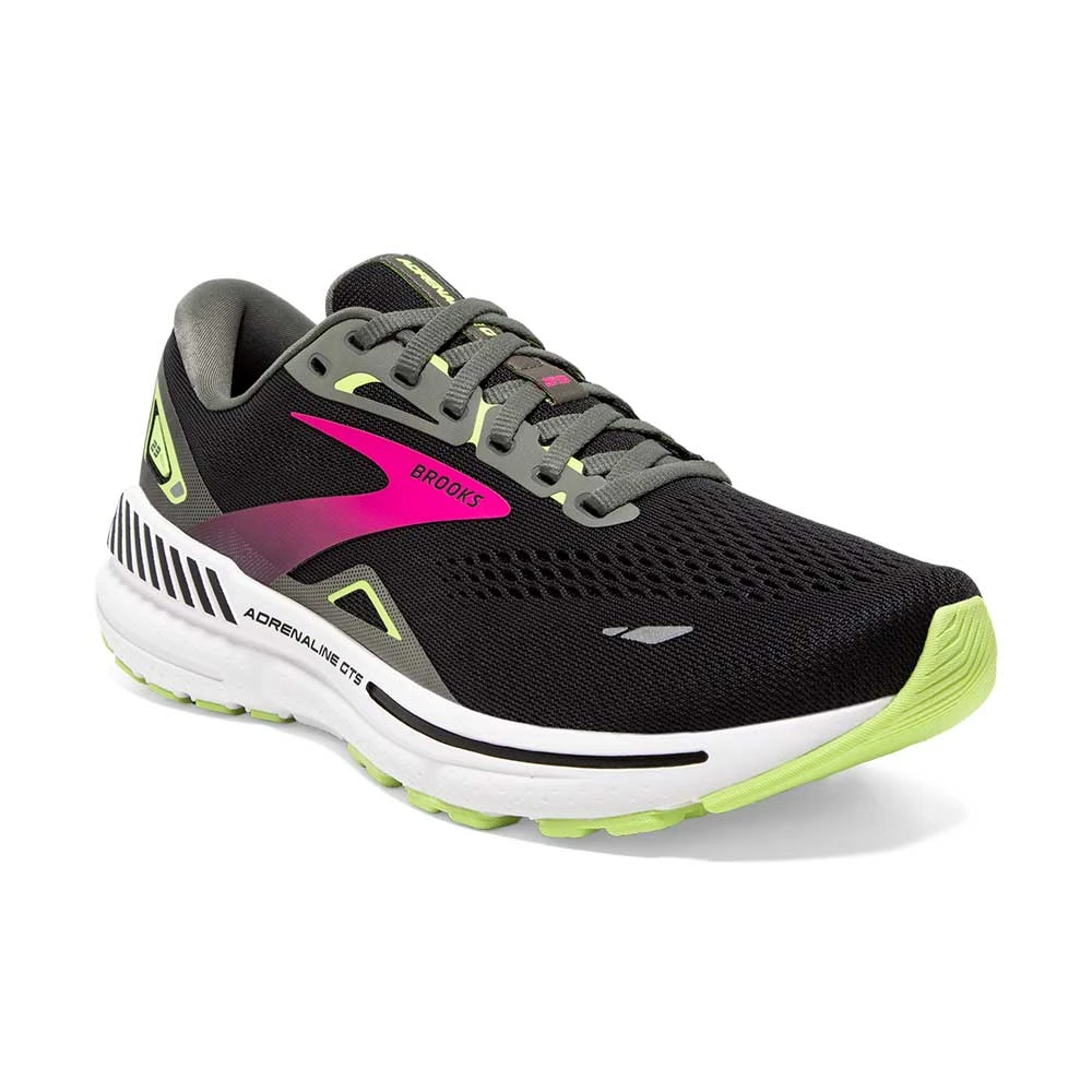 BROOKS Women's Adrenaline GTS 23 Running Shoe - Black/Gunmetal/Sharp Green- Wide (D) 4 BROOKS Women's Adrenaline GTS 23 Running Shoe - Black/Gunmetal/Sharp Green- Wide (D) - Image 2