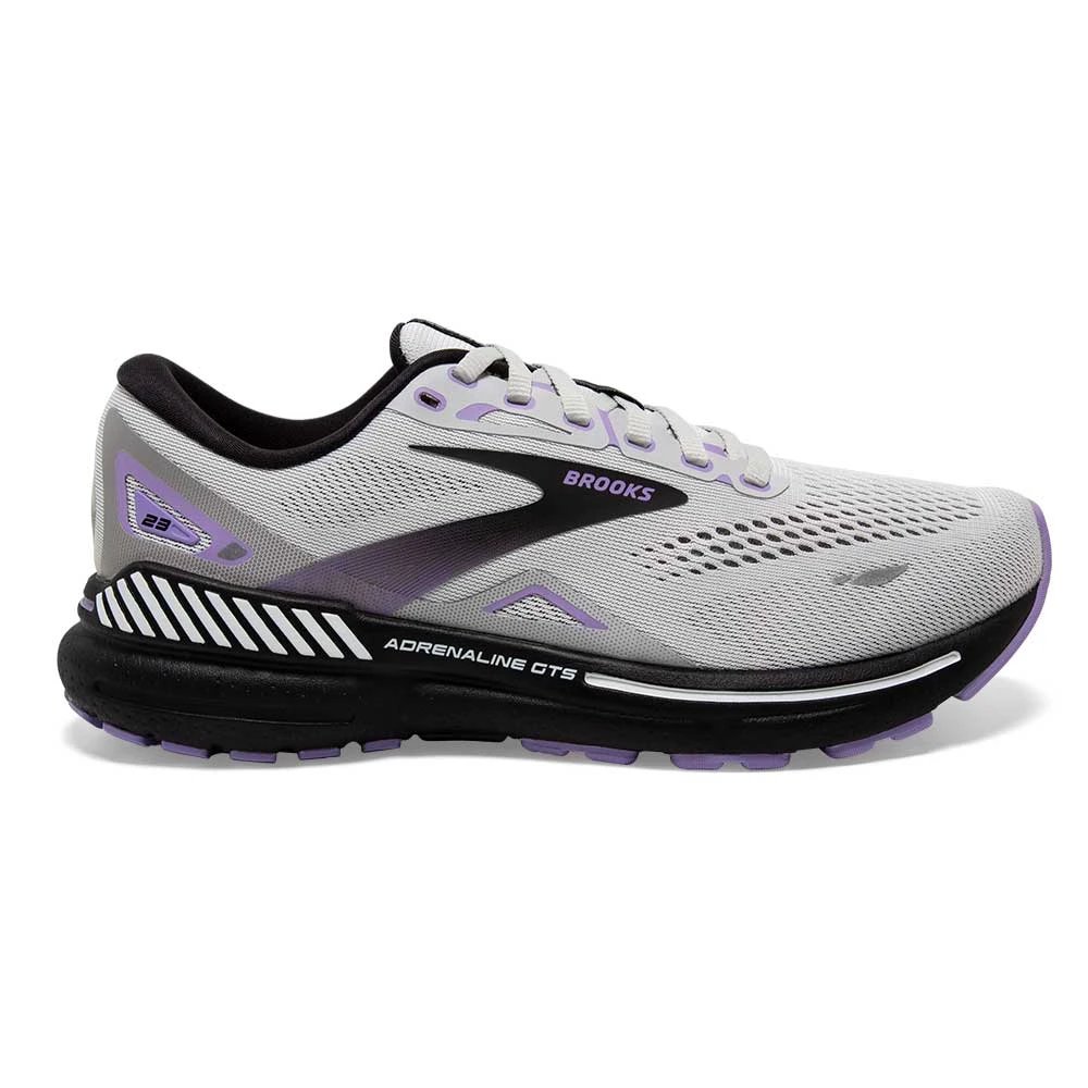 BROOKS Women's Adrenaline GTS 23 Running Shoe - Grey/Black/Purple- Wide (D) 3 BROOKS Women's Adrenaline GTS 23 Running Shoe - Grey/Black/Purple- Wide (D)
