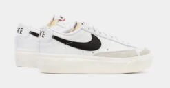 Nike Blazer Low Platform Womens Lifestyle Shoes (White) -Boutique Shoe Store 14b9578a071df177bb4119823bfc6ff9