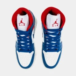 Air Jordan 1 Retro Mid French Blue Womens Lifestyle Shoes (Navy/Red) -Boutique Shoe Store 1e829d05cc773f34f5cbd336f61c4aba