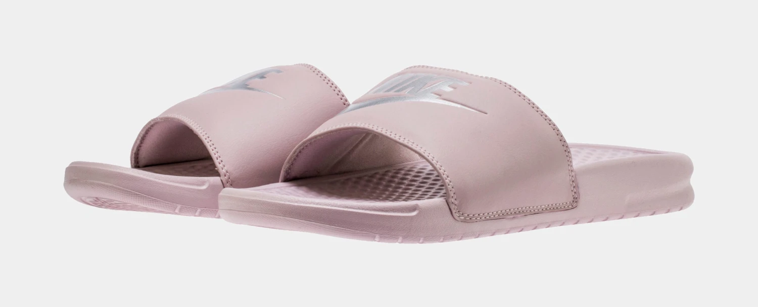 Nike Benassi Womens Slide Sandal (Pink/Silver) 6 Nike Benassi Womens Slide Sandal (Pink/Silver) - Image 4