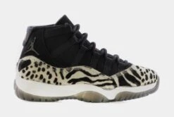 Air Jordan 11 Retro Black And White Womens Lifestyle Shoes (Black/Beige/White)