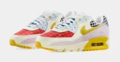Nike Air Max 90 Womens Lifestyle Shoes (White/Beige/Multi) -Boutique Shoe Store 3090ed64ee230e05afa617002e04c046