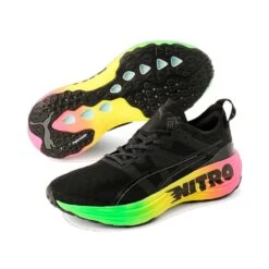 Men's Foreverrun Nitro Futrograde Running Shoe - Puma Black/Green Gecko- Regular (D) -Boutique Shoe Store 380005 01
