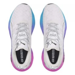 Puma Men's ForeverRun Nitro Sunset Running Shoe - White/Luminous Blue/Electric Orchid- Regular (D) -Boutique Shoe Store 38000702 WhiteBlue TOP