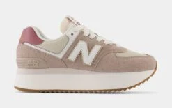 574+ Driftwood Womens Running Shoes (Driftwood/Washed Burgundy)