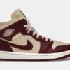 Air Jordan 1 Retro Mid Split Beach Cherrywood Womens Basketball Shoes (Red/Beige) -Boutique Shoe Store 3d2f5531492651d2caa75fbfb4bd1aba