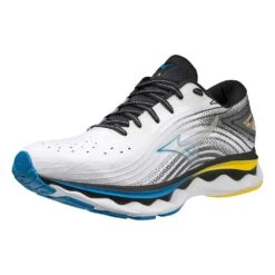 Mizuno Men's Wave Sky 6 Running Shoe - White/Cyber Yellow - Regular (D) 11 Mizuno Men's Wave Sky 6 Running Shoe - White/Cyber Yellow - Regular (D) -Boutique Shoe Store 411369.0034 07