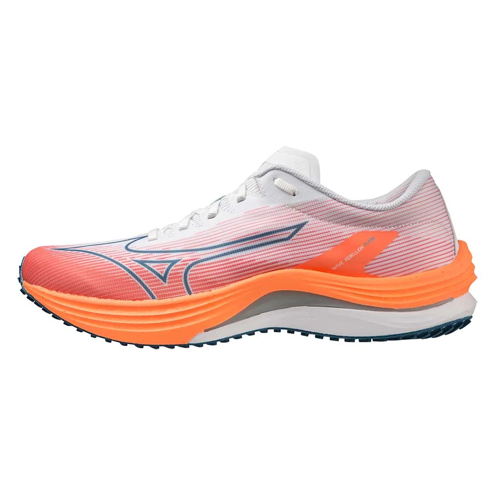 Mizuno Men's Wave Rebellion Flash Running Shoe- White/Silver - Regular (D) 4 Mizuno Men's Wave Rebellion Flash Running Shoe- White/Silver - Regular (D) - Image 2