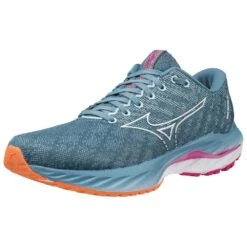 Mizuno Women's Wave Inspire 19 Running Shoe- Provincial Blue/White- Wide (D) -Boutique Shoe Store 411400 5B00 07