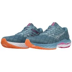 Mizuno Women's Wave Inspire 19 Running Shoe- Provincial Blue/White- Wide (D) -Boutique Shoe Store 411400 5B00 09