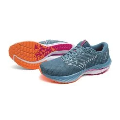 Mizuno Women's Wave Inspire 19 Running Shoe- Provincial Blue/White- Wide (D) -Boutique Shoe Store 411400 5B00 99