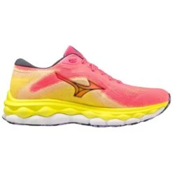 Mizuno Women's Wave Sky 7 Running Shoe - High/Vis Pink/Ombre Blue - Regular (B)