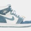Air Jordan 1 High OG Denim Womens Lifestyle Shoes (Blue/White) -Boutique Shoe Store 41c90c4882a824af7c0dbfef71c9f983