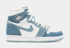 Air Jordan 1 High OG Denim Womens Lifestyle Shoes (Blue/White)