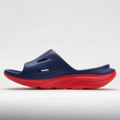 HOKA Ora Slide 3 Unisex Bellwether Blue/Red Alert -Boutique Shoe Store 570614 1