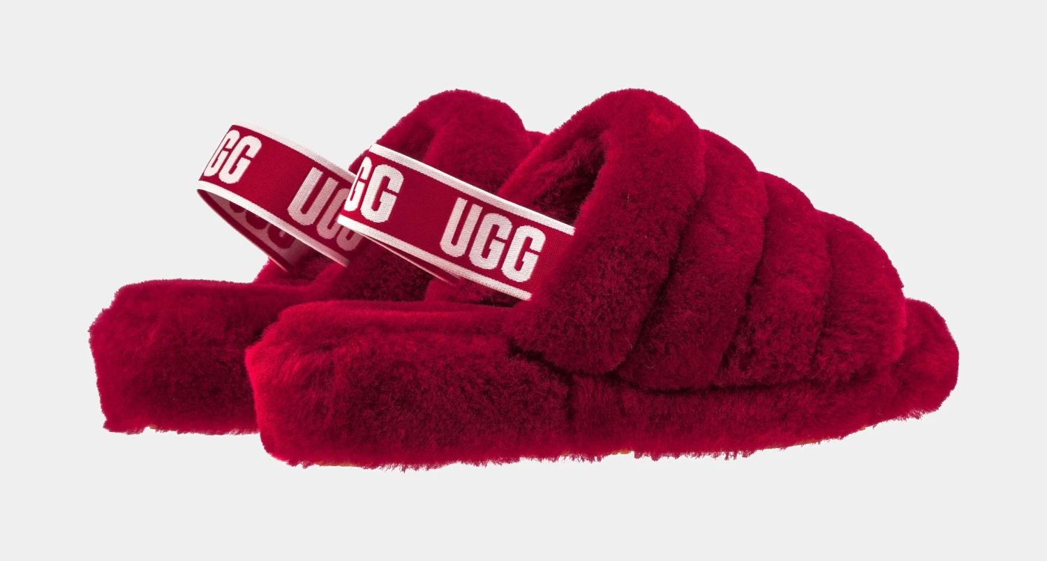 Ugg Fluff Yeah Womens Slide Sandal (Red) 8 Ugg Fluff Yeah Womens Slide Sandal (Red) - Image 6
