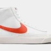 Nike Blazer Mid 77 Womens Lifestyle Shoes (White/Orange) -Boutique Shoe Store 6b462d120968ae17a02c72de9844aba9
