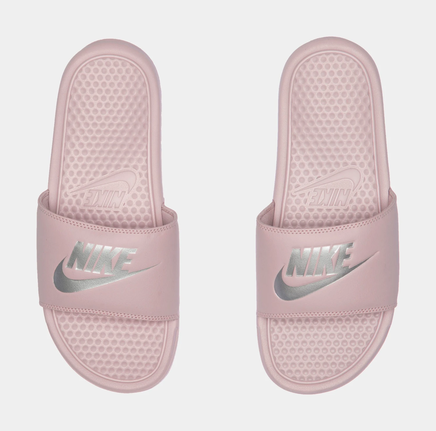 Nike Benassi Womens Slide Sandal (Pink/Silver) 7 Nike Benassi Womens Slide Sandal (Pink/Silver) - Image 5