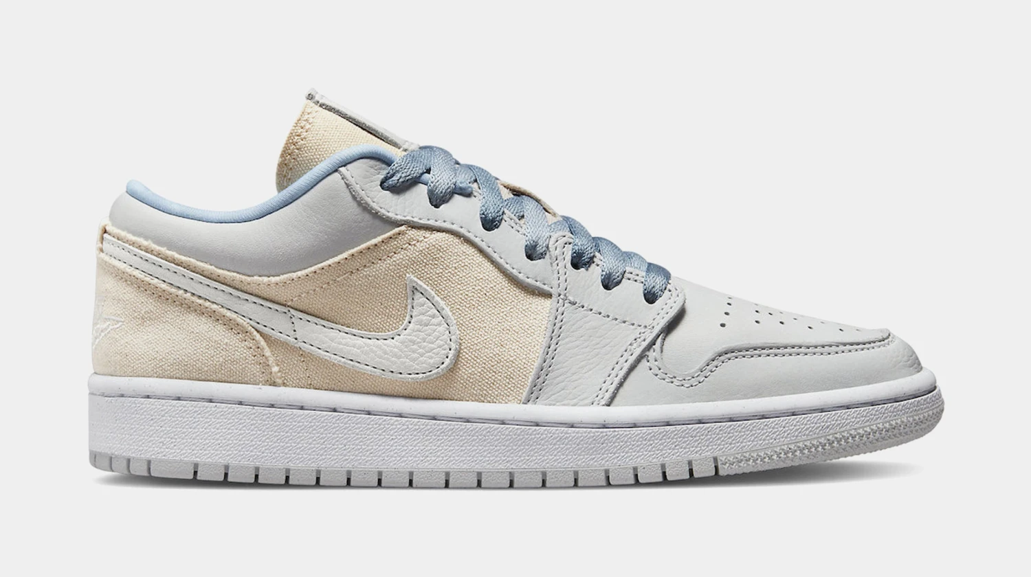 Air Jordan 1 Low Canvas Womens Lifestyle Shoes (White/Beige) 3 Air Jordan 1 Low Canvas Womens Lifestyle Shoes (White/Beige)