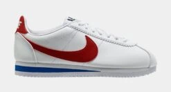 Nike Classic Cortez Leather Low Womens Lifestyle Shoes (White/Red/Blue)