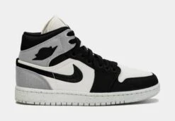 New Arrival 8 Air Jordan 1 Retro Mid SE Light Steel Grey Womens Lifestyle Shoes (Black/Grey)