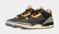 Air Jordan 3 Retro Black Gold Womens Lifestyle Shoes (Black/Brown) Free Shipping -Boutique Shoe Store 9f6f1b48cd12e5b2a11d3e783cf1c767