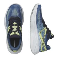 Salomon Men's Aero Glide Running Shoe- Blue Ashes/Dark Sapphire/Sunny Lime- Regular (D) -Boutique Shoe Store L47049200 9711a999038dd812d012c2d4b8b4500d