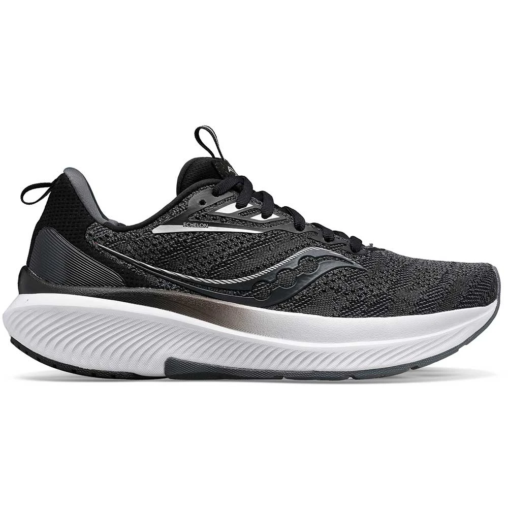 Saucony Men's Echelon 9 Running Shoe- Black/White- Regular (D) 3 Saucony Men's Echelon 9 Running Shoe- Black/White- Regular (D)
