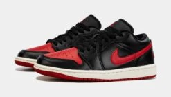 Air Jordan 1 Retro Low Bred Sail Womens Lifestyle Shoes (Black/Red) -Boutique Shoe Store a26c4302dfee254b09010feb2a17e883