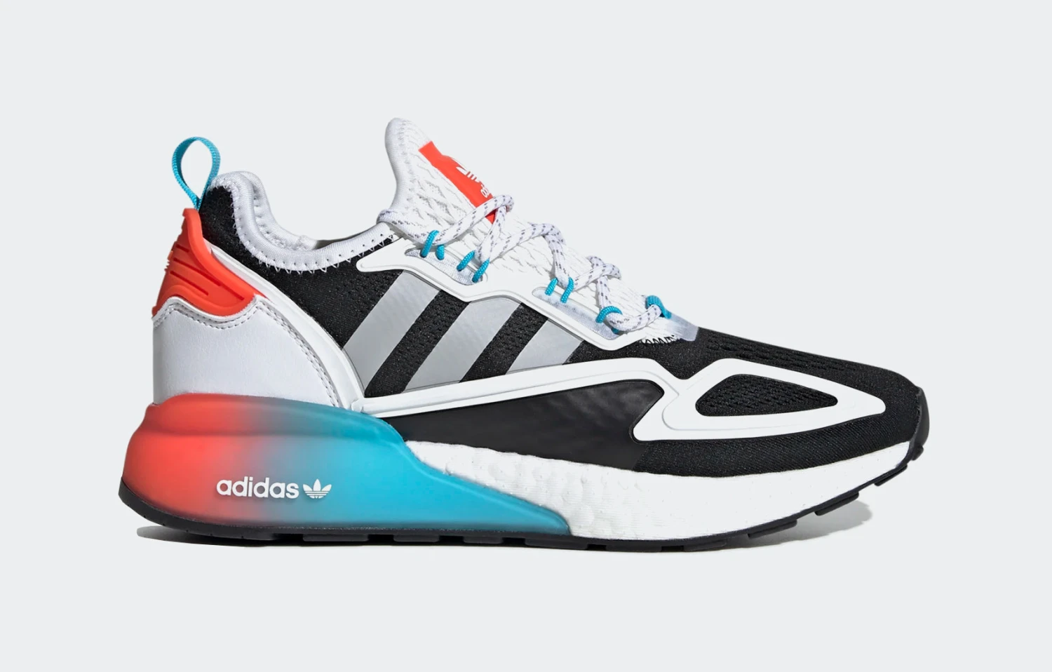 ADIDAS ZX 2K Boost Womens Running Shoe (White/Blue/Red/Grey) 3 ADIDAS ZX 2K Boost Womens Running Shoe (White/Blue/Red/Grey)