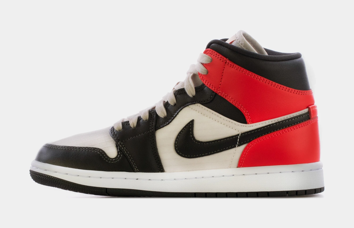Air Jordan 1 Mid Newsprint Womens Lifestyle Shoes (Black/Crimson Red) Free Shipping 4 Air Jordan 1 Mid Newsprint Womens Lifestyle Shoes (Black/Crimson Red) Free Shipping - Image 2