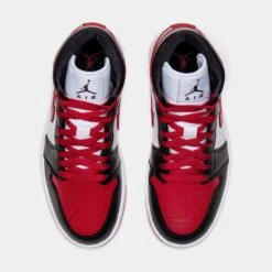 Air Jordan 1 Retro Mid Womens Lifestyle Shoes (Red/Black) -Boutique Shoe Store c28f3d2079a51cd47b1e36c707ca6481