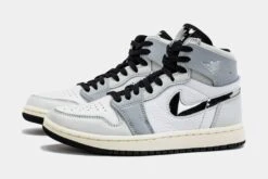 Air Jordan 1 Zoom CMFT 2 Chrome Swoosh Womens Lifestyle Shoes (White/Silver) Free Shipping -Boutique Shoe Store cc8a68126fb30d2f1ae158338b522d1a